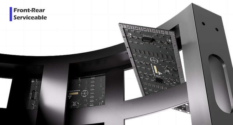 Pantalla LED flexible con curvas cóncavas y convexas