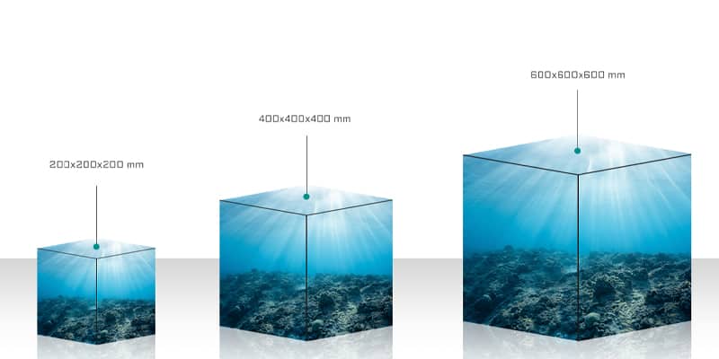 led cube size