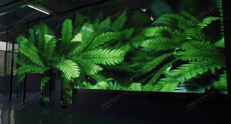 Écran LED transparent de 20 m² vers l'Espagne
