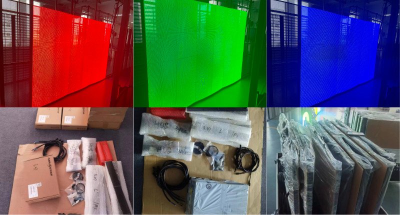 Transparenter LED-Bildschirm, bereit zum Versand nach Singapur