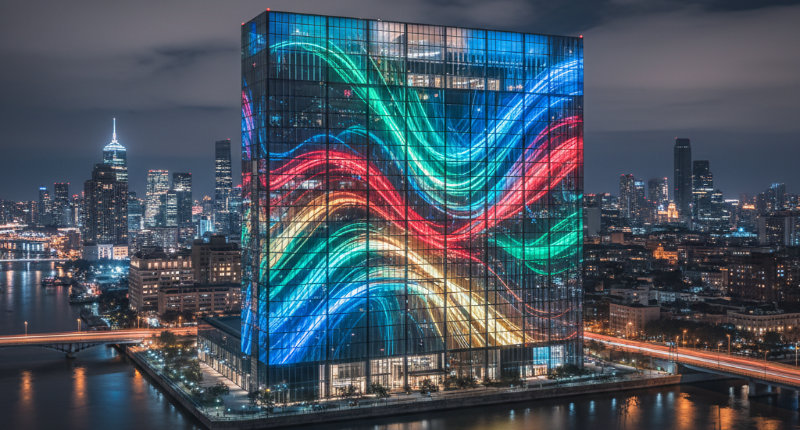 mur-rideau du bâtiment