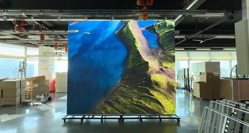 13.056m² p1.86 o tile indoor led display successfully deployed for guinea