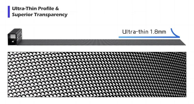 schermo led trasparente invisibile olografico