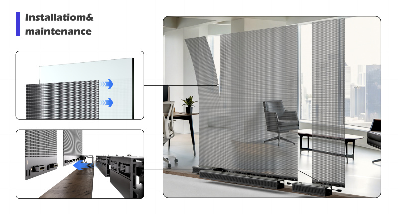 schermo led trasparente invisibile olografico