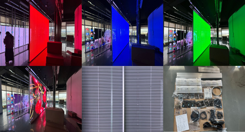 Painel de LED transparente P3.9-3.9 de 13,5 m² instalado em ambiente de trabalho irlandês.