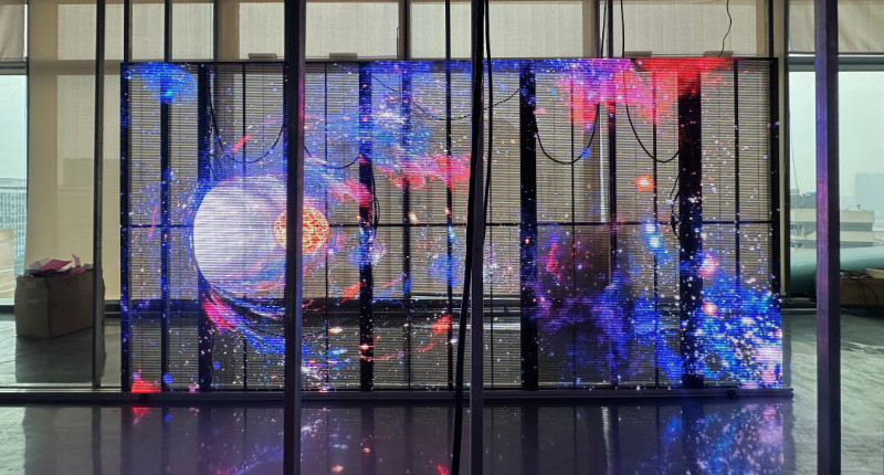 8m² P3.9-7.8 O-Clear Transparent LED Display Successfully Deployed for Spanish Restaurant