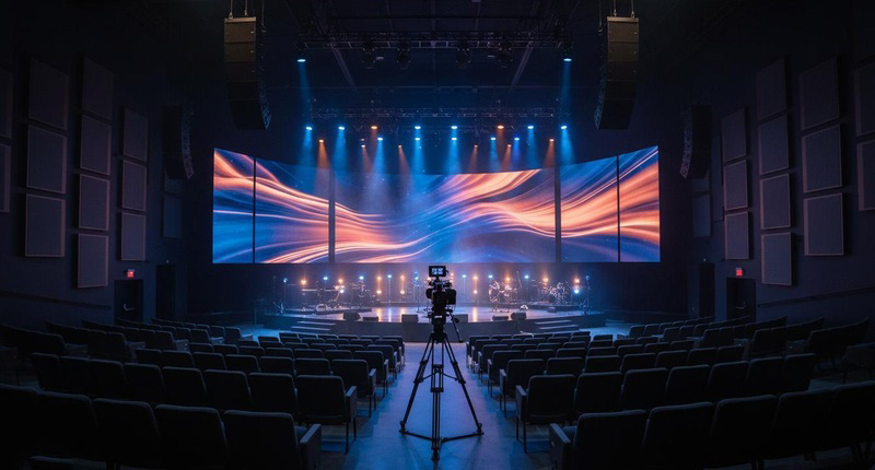 church led modern auditorium