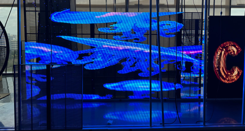Spain 8m² P3.9 Transparent LED Display Project2